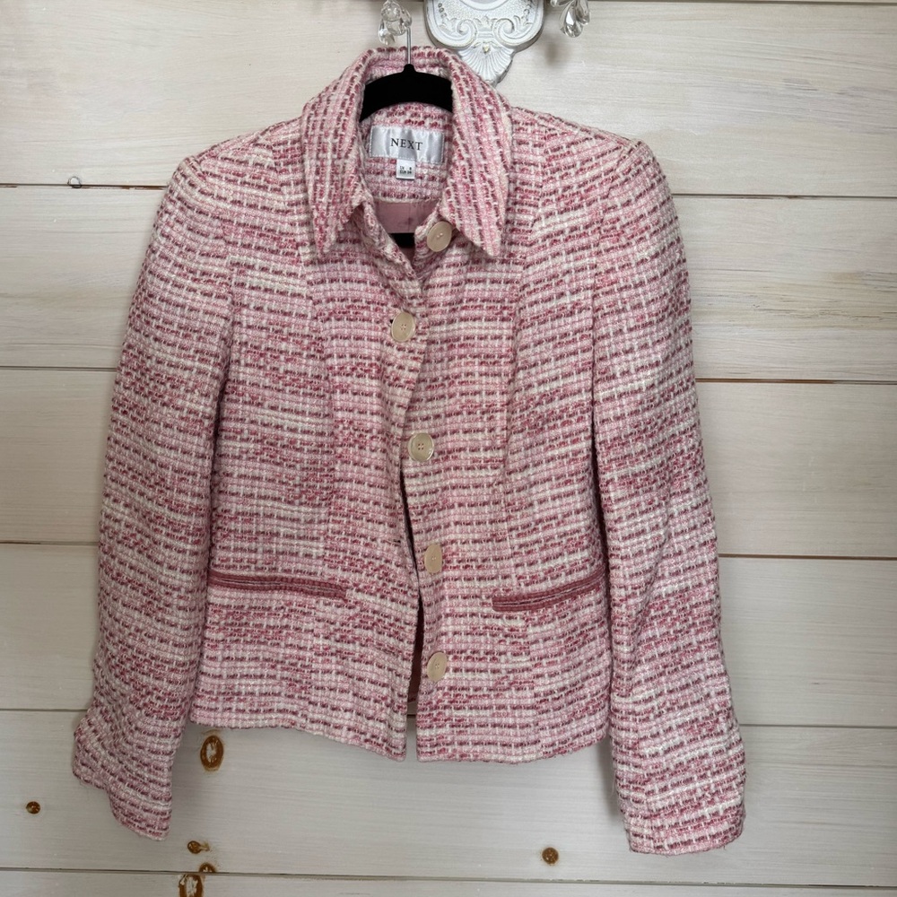 Next Pink Tweed Blazer